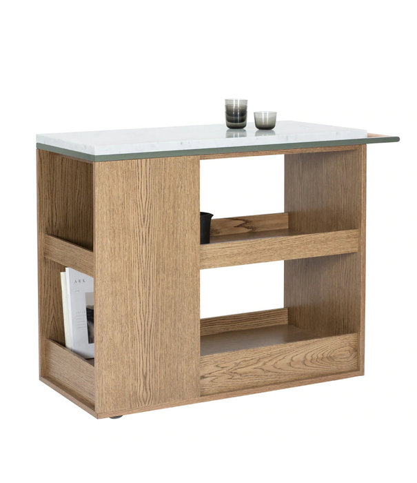 Asplund  Asplund: Remy Serving trolley oak - white Carrara marble top