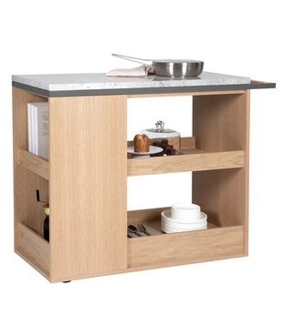 Asplund: Remy Serving trolley oak, grey marble