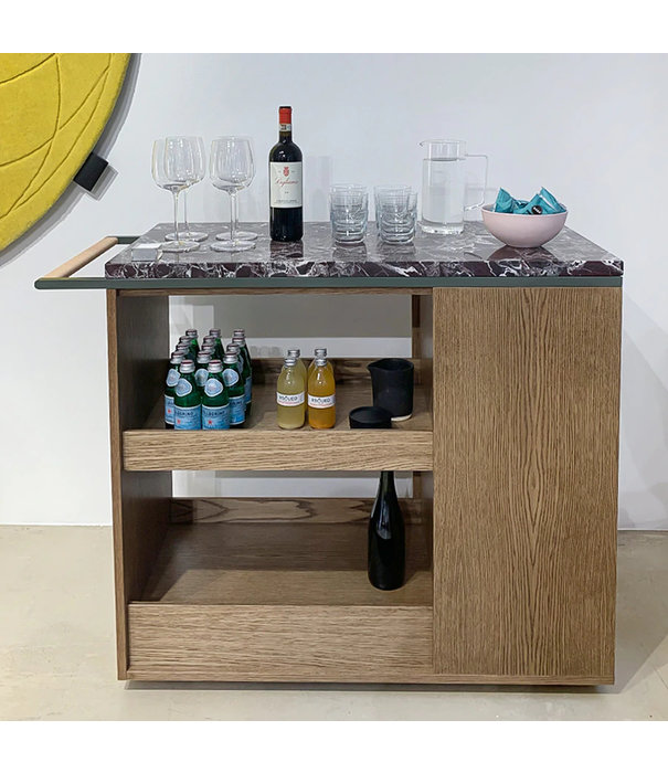 Asplund  Asplund: Remy Serving trolley oak - Pietra grey marble top