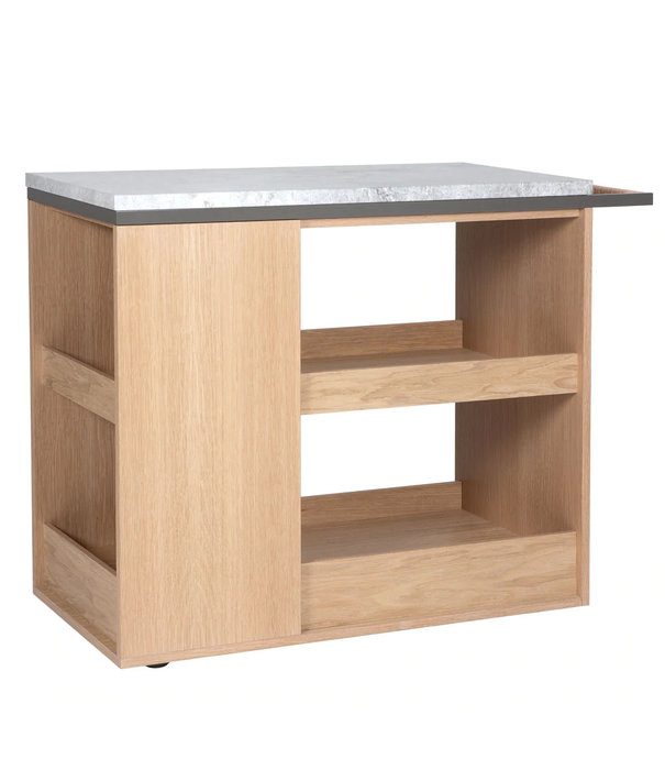 Asplund  Asplund: Remy Serveerwagen eiken - wit Carrara marmer top