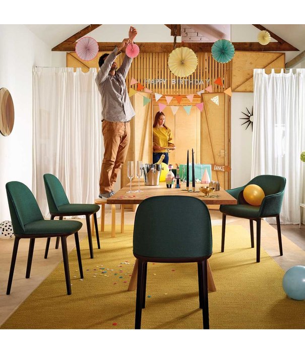 Vitra  Vitra  Softshell Side Chair upholstered , black legs