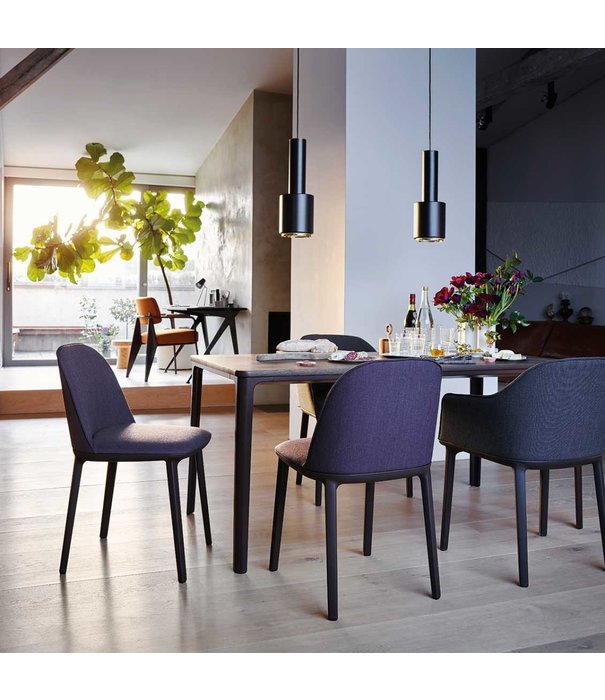 Vitra  Softshell Side Chair upholstered , basic dark base