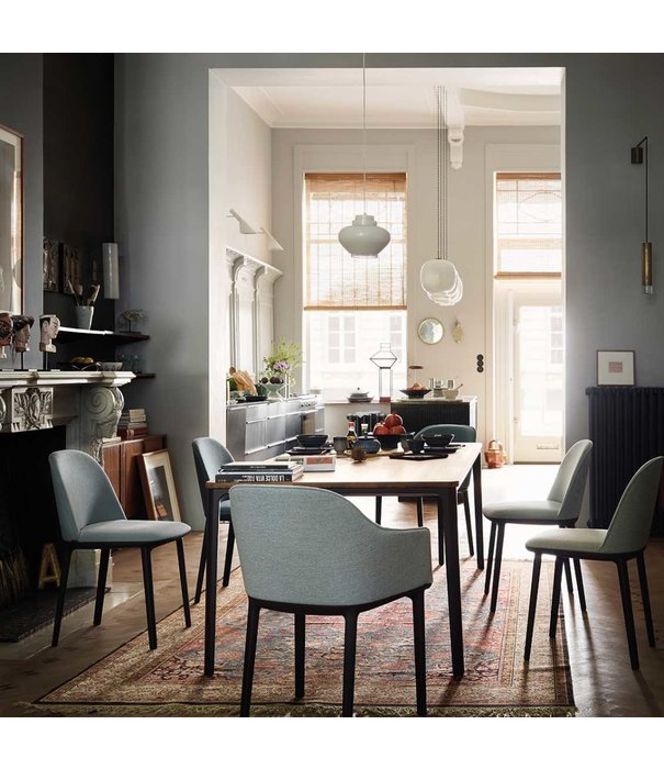 Vitra  Vitra Softshell Eetkamerstoel gestoffeerd , zwarte poten