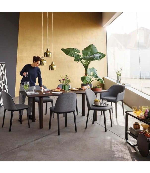 Vitra  Vitra Softshell Eetkamerstoel gestoffeerd , zwarte poten