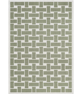 Layered - 60S Geo Basket Weave vloerkleed Olive Grove