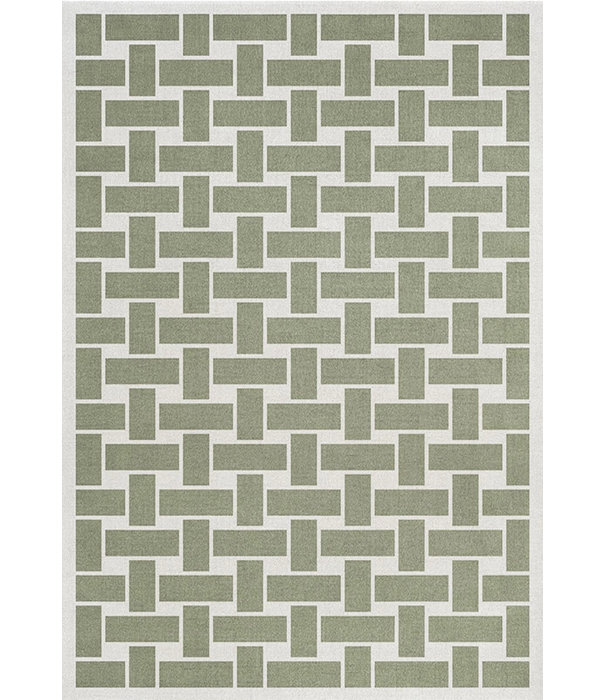 Layered  Layered - 60S Geo Basket Weave vloerkleed Olive Grove