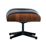 Vitra - Ottoman- walnut - black leather - polished