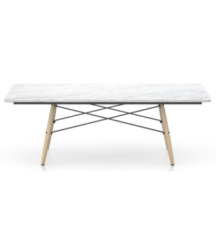 Vitra - Eames salontafel wit marmer, honingkleur essen 114 x 76