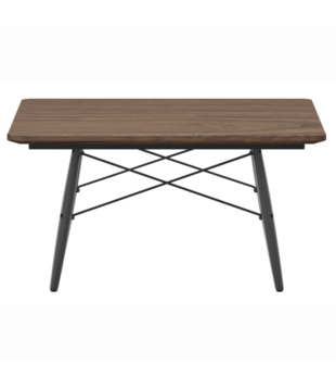 Vitra Eames Salontafel walnoot, zwart essen 76 x 76