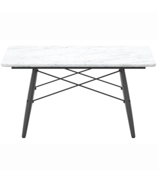 Vitra Eames Salontafel Carrara marmer, zwart essen 76 x 76