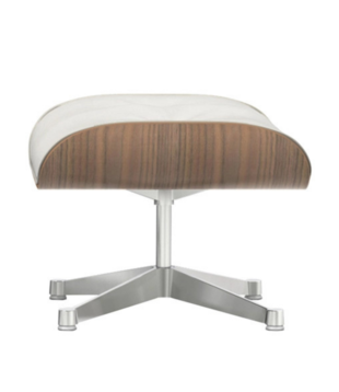 Vitra -  Eames lounge chair ottoman walnut, white edition