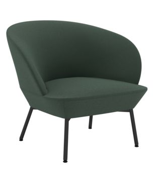 Oslo Lounge Chair Twill Weave 990, black tube base