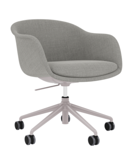 Muuto - Fiber Conference swivel armstoel met gaslift, wielen en tilt