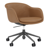 Muuto - Fiber Conference chair cognac leather - height adjustable/castors