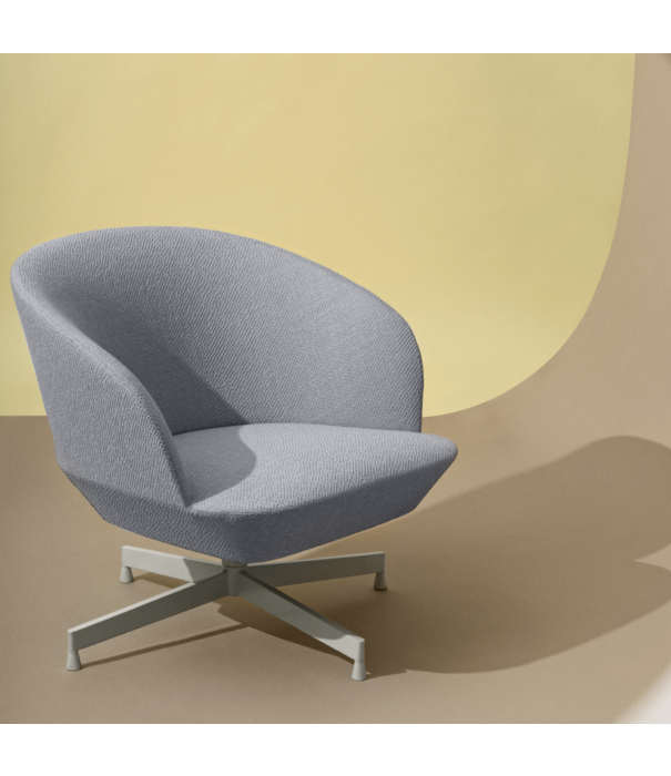 Muuto  Muuto - Oslo lounge chair Fiord 422 - grey swivel