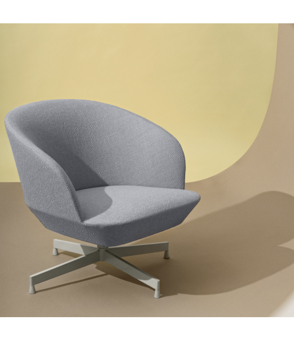 Muuto  Muuto - Oslo lounge stoel Fiord 422 - swivel grijs