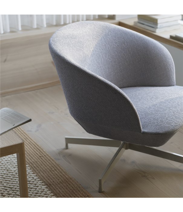 Muuto  Muuto - Oslo lounge chair Fiord 422 - grey swivel