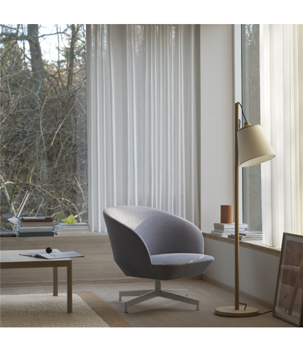 Muuto  Muuto - Oslo lounge chair Fiord 422 - grey swivel