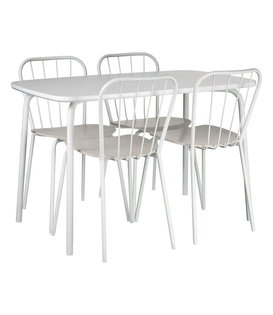 Maze - Same table and chairs set white - white