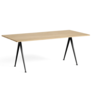 Hay -   Pyramid table 02 clear lacquered oak - black  L190 cm.