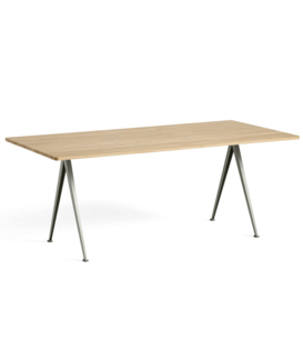 Hay Pyramid Dining Table lacquered oak, beige base L190 x W85