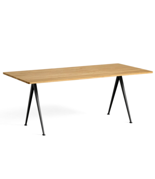 Hay -  Pyramid table 02 matte oak, black L190