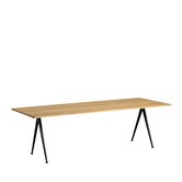 Hay -    Pyramid table 02 clear lacquered oak - black L250 cm.