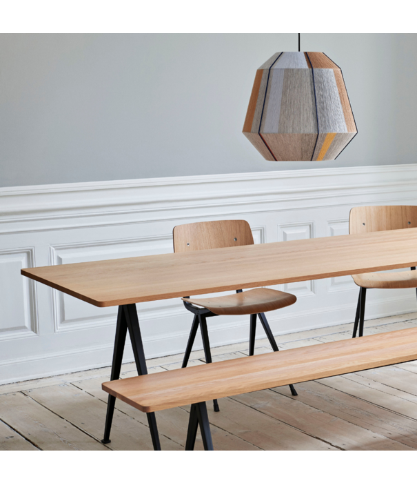 Hay  Pyramid 02 Dining Table lacquered oak,  beige base 250cm