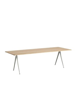 Pyramid 02 Dining Table lacquered oak,  beige base 250cm