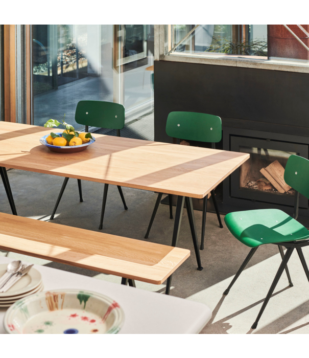 Hay  Pyramid 02 Eettafel geolied eiken, beige voet 250cm