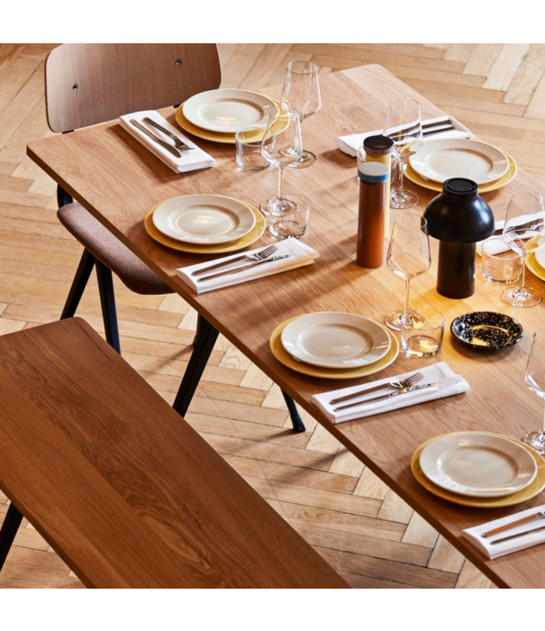 Hay  Pyramid 02 Dining Table lacquered oak,  beige base 250cm