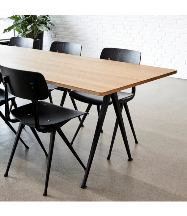 Hay  Hay -    Pyramid table 02 clear lacquered oak - black L250 cm.