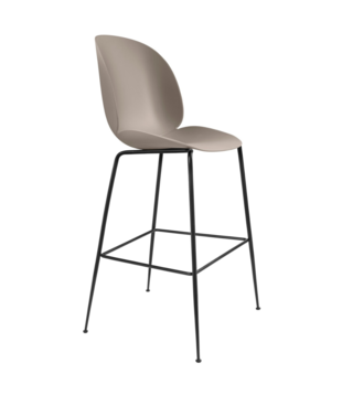 Gubi - Beetle barstool - black conic base H75 cm.