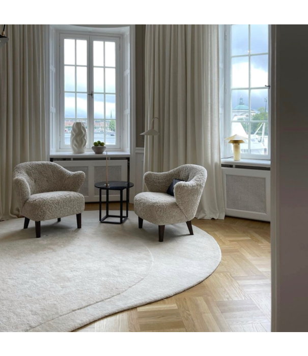 Layered  Shaggy Residue Rug - Bone White
