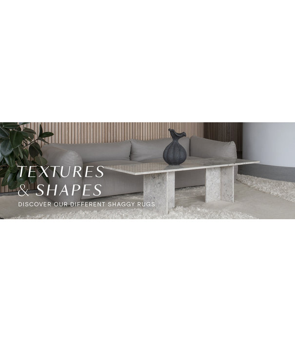 Layered  Layered Shaggy Residue Rug - Bone White