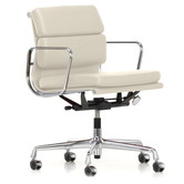 Vitra - Soft Pad Chair EA 217 bureaustoel gepolijst, snow leer