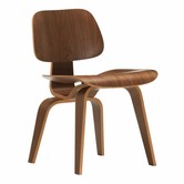 Vitra  DCW Stoel walnoot, zwart gepigmenteerd
