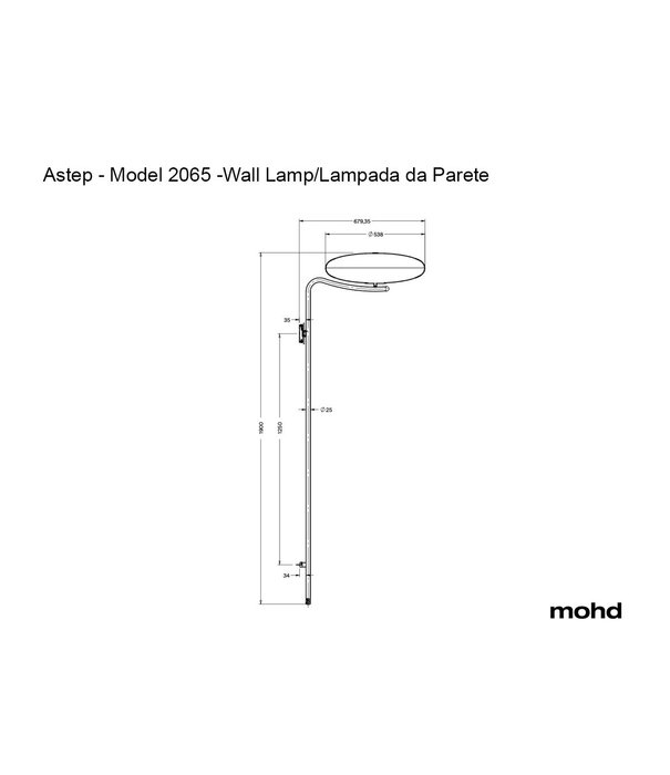 Astep  Astep: Model 2065 Led Wandlamp