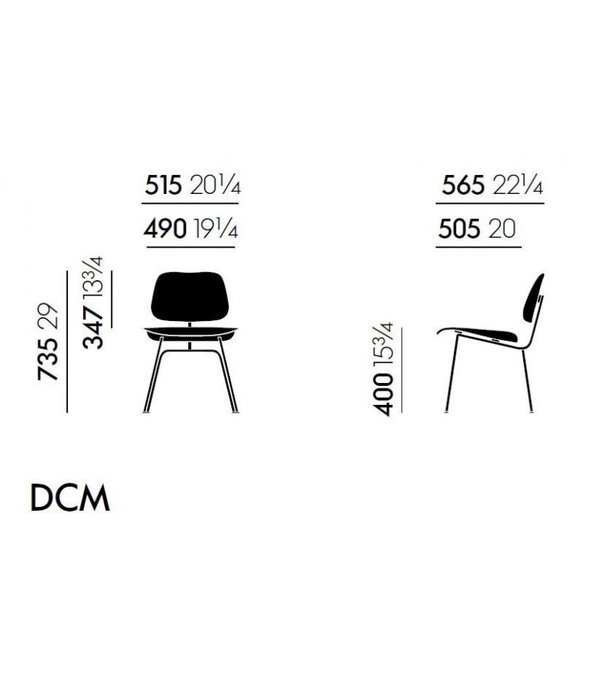 Vitra  Vitra - DCM stoel chrome - zwart essen