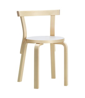Artek - chair 68 birch - seat white laminate
