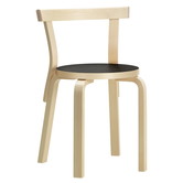 Artek - Aalto chair 68 birch - seat black linoleum