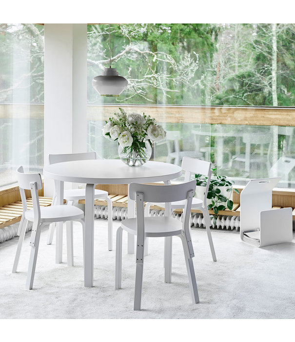 Artek  Artek - Aalto chair 68 birch - seat white laminate