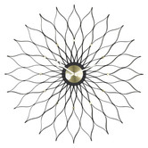 Vitra Sunflower Wandklok,  zwart berk / messing