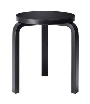 Stool 60 Kruk berken, zwart gelakt