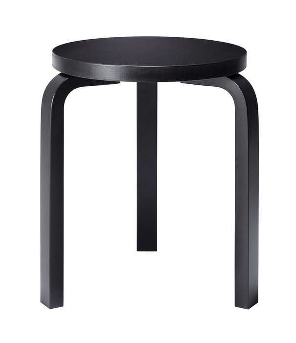 Artek  Artek - Stool 60 black lacquered