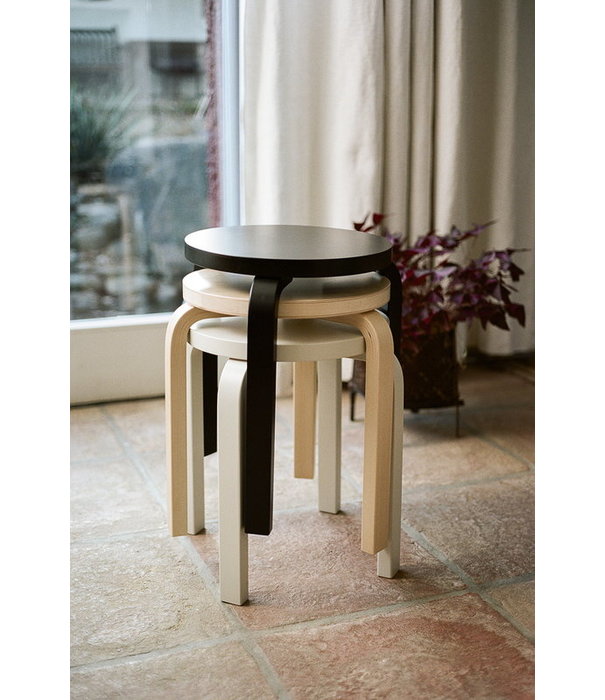 Artek  Artek - Stool 60 black lacquered