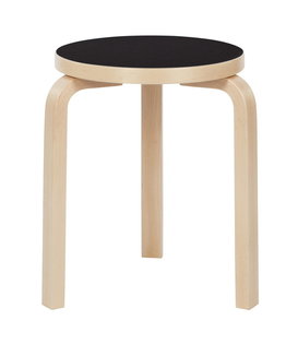 Stool 60 birch, black linoleum