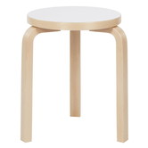 Artek Stool 60 birch, white laminate