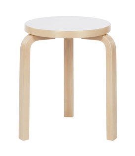 Stool 60 Kruk berken,  wit HPL laminaat
