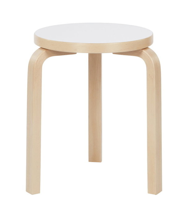 Artek  Stool 60 birch, white laminate